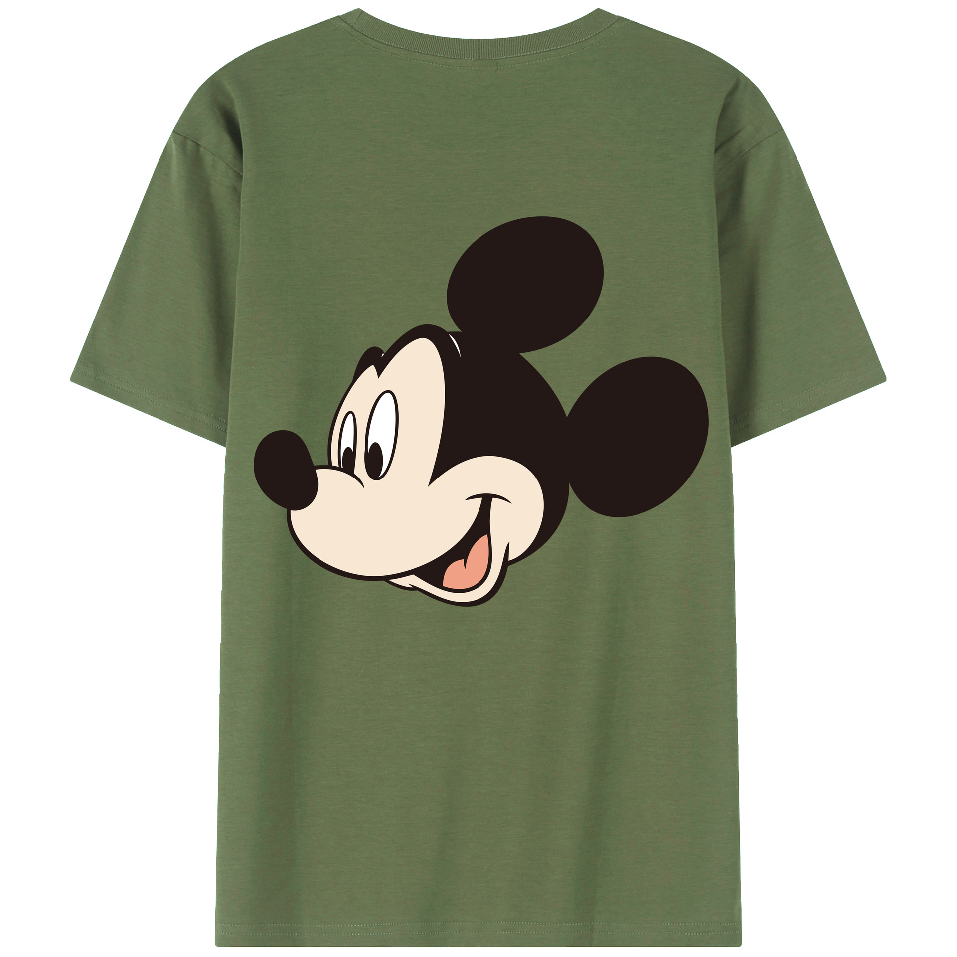 ミッキーマウス Mickey Mouse 綿100％ メンズ半袖Tシャツ（バックプリント） 通気性